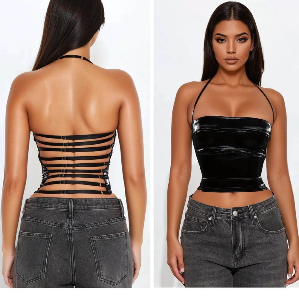 Fashion Nova Black Strappy Top